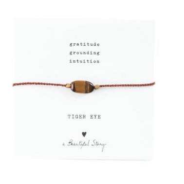 Overview image: A Beautiful Story gemstone card tiger eye