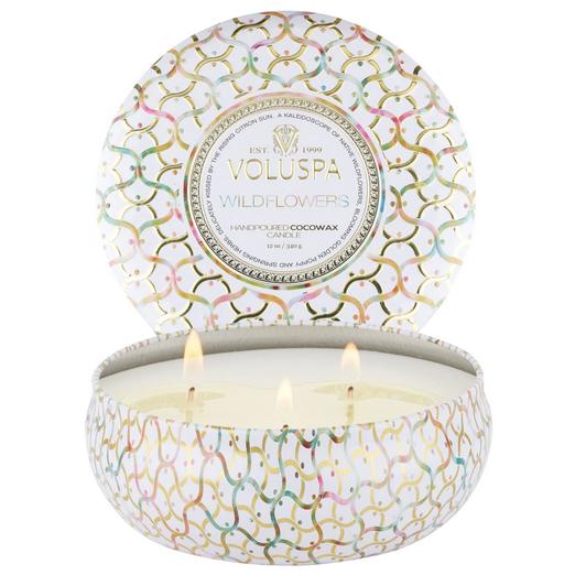 Overview image: Voluspa 3 wick tin candle