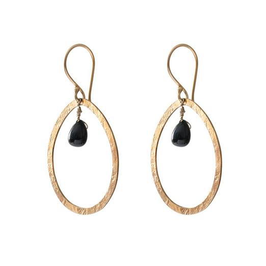 Overview image: A Beautiful Story powerful black onyx gold earri