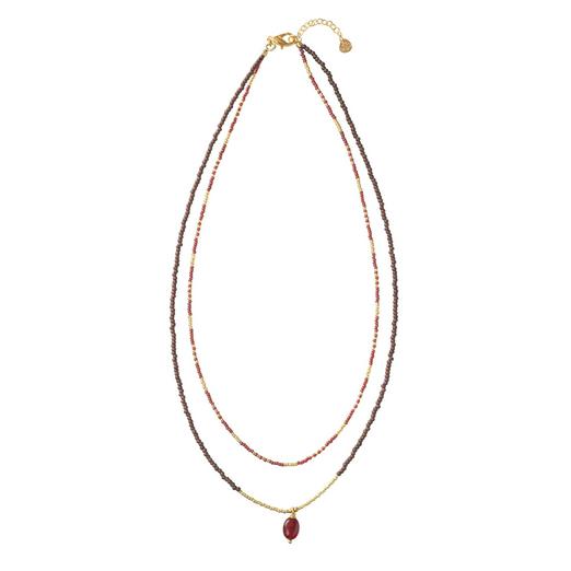 Overview image: A Beautiful Story admire garnet gold necklace