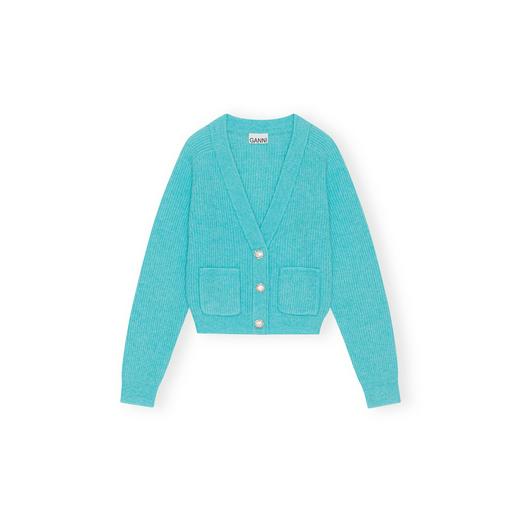 Overview image: Ganni soft wool cardigan solid