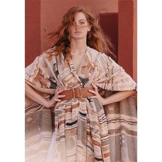 Overview second image: Mes Demoiselles poncho jacquard wakuko