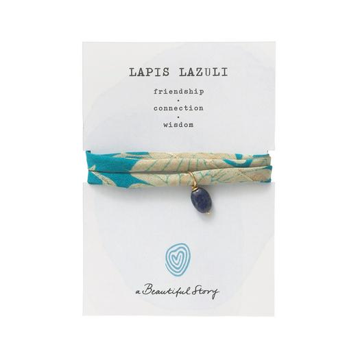 Overview image: A Beautiful Story sari wrap lapis lazuli bracele